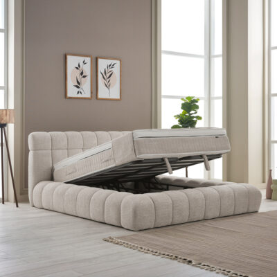Opbergbed Raina met open opbergbox aan voeteneinde